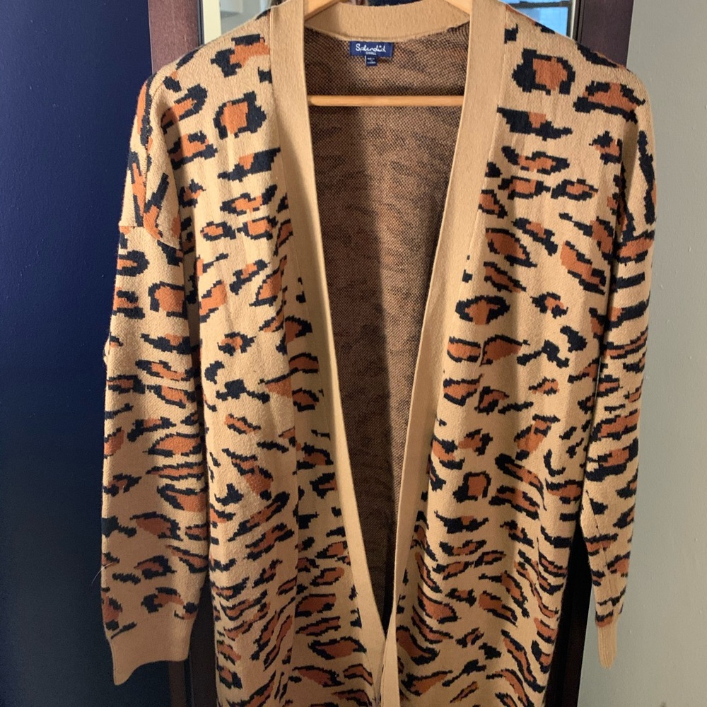 * Splendid * Leopard Print Cardigan Sweater